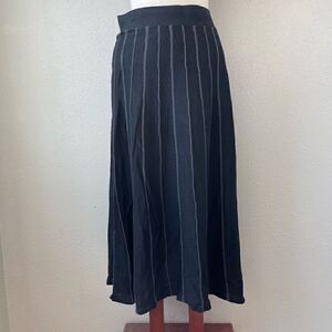 Nine & Co. Black And Gray Ramie Blend Midi Skirt Size S